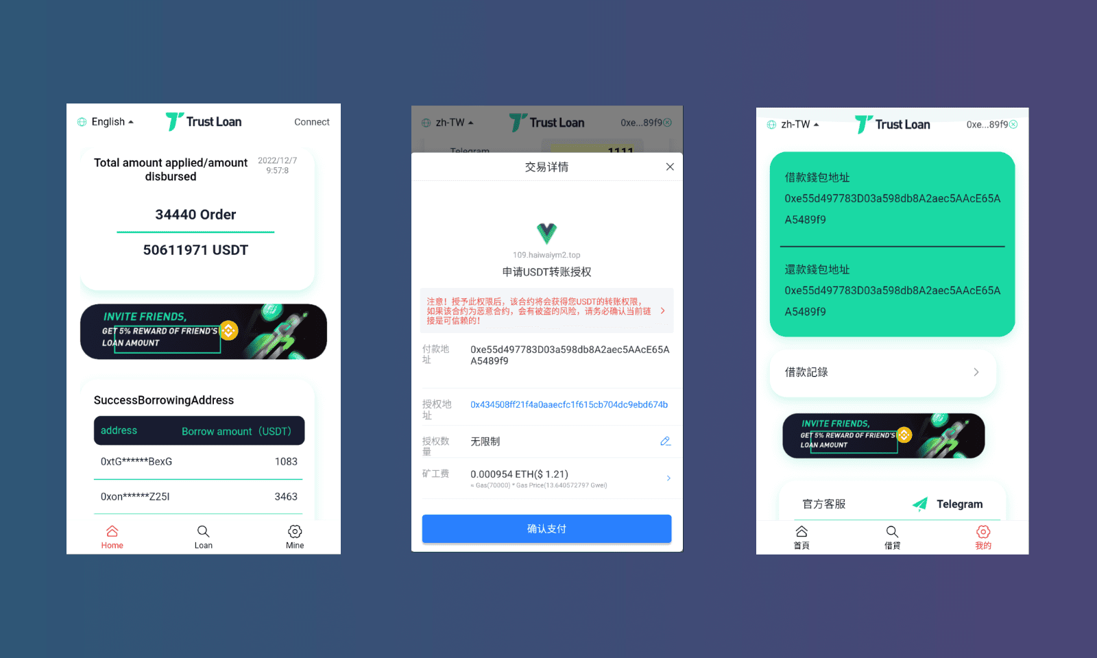 【站长亲测】二开版多语言贷款秒U系统/usdt借贷授权/贷款盗U源码/完美运行